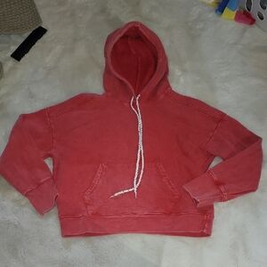 Sundry Vibrant Washed  Red Fleece Hoodie Size 1